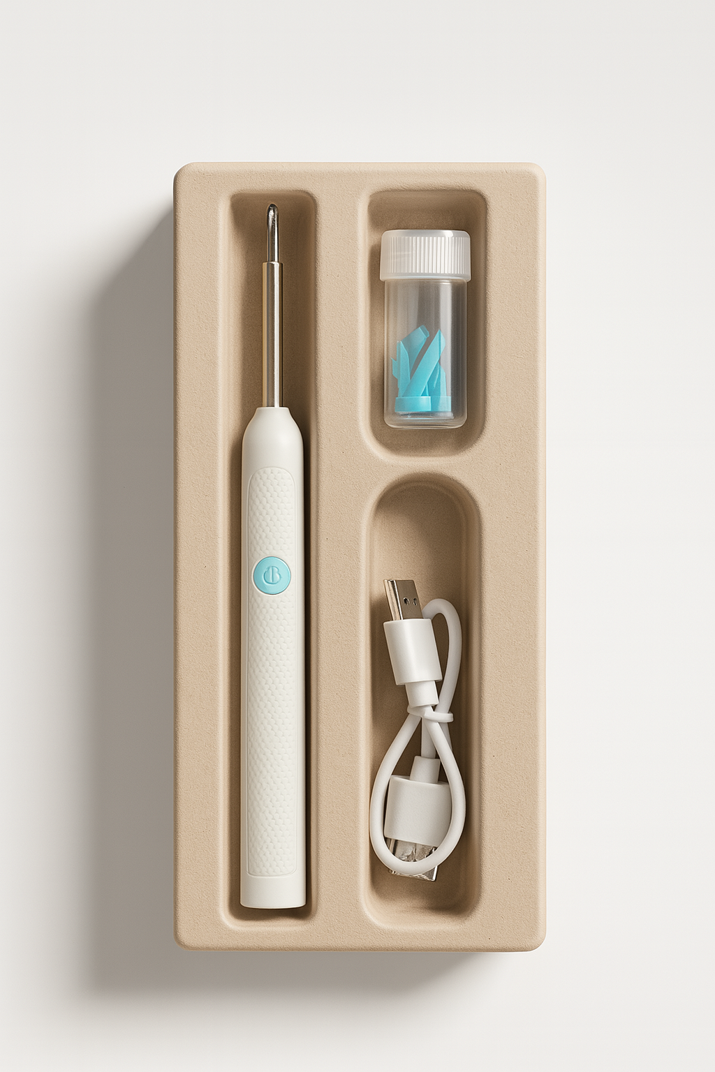 Cleers Camera Ear Cleaner Kit - Complete Package with Device, Charging Cable, and Silicone Tip Replacement Pack for Comprehensive Ear Care
